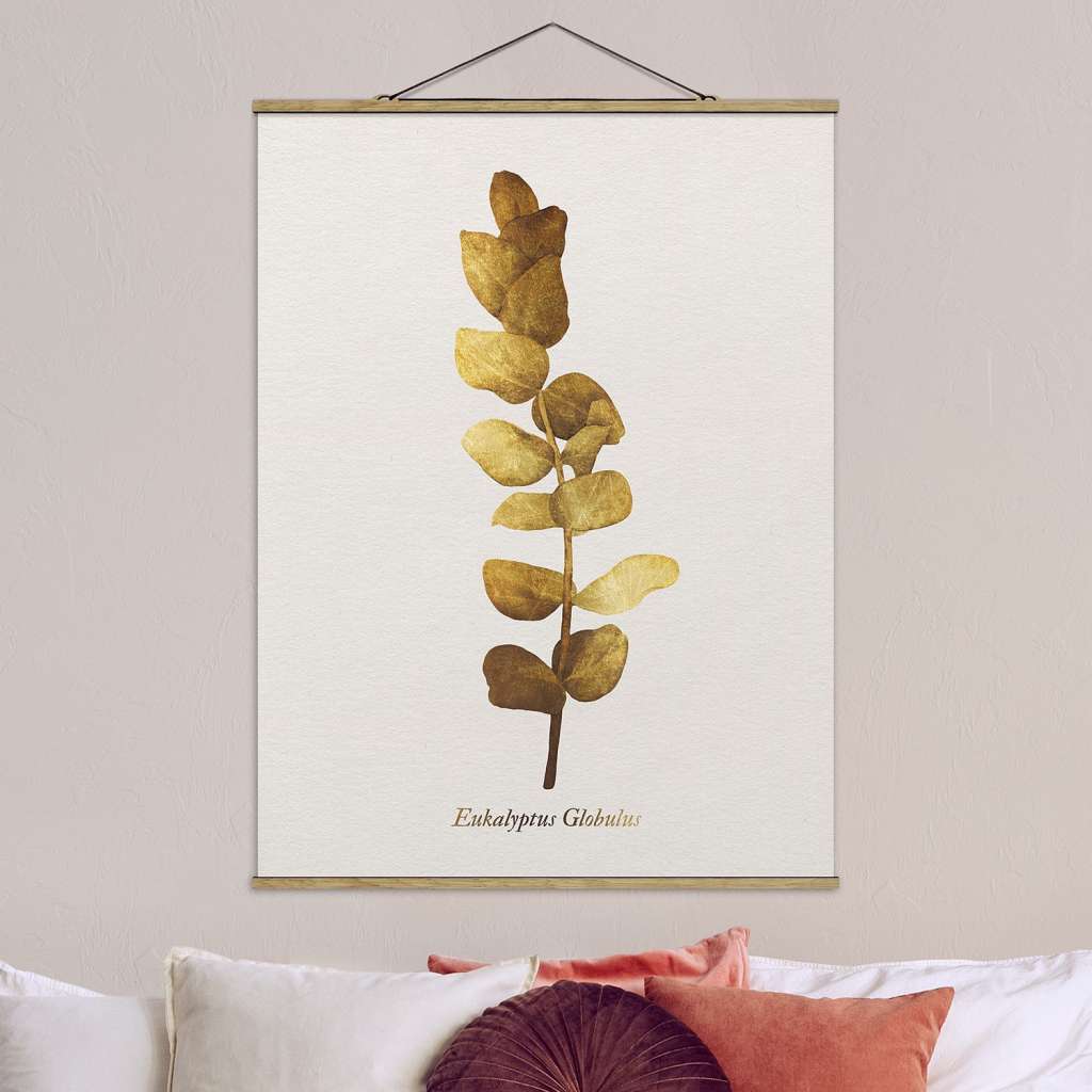 home24 Stoffbild  Gold Eukalyptus