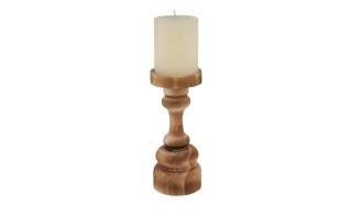 Kerzenhalter mit Stumpenkerze ¦ holzfarben ¦ Wachs, Holz Ø: 8.5 Dekoration > Kerzen & Lichter > Kerzenständer - Höffner