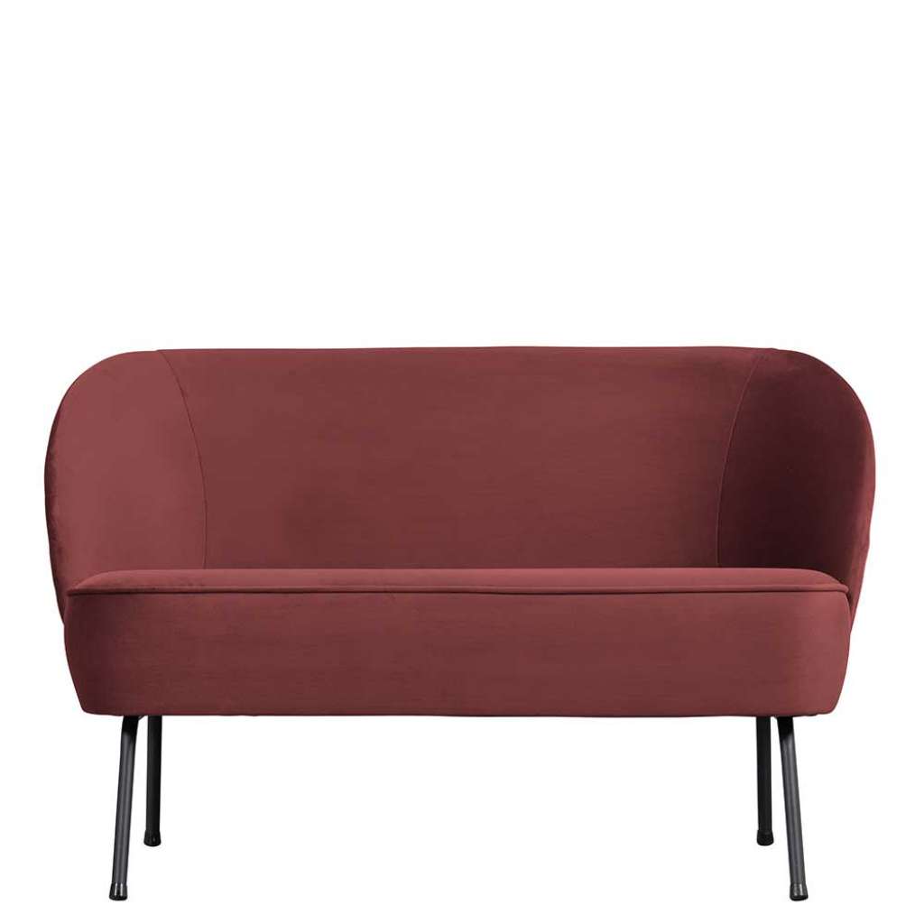 Retrosofa in Kastanienfarben & Schwarz Samtbezug
