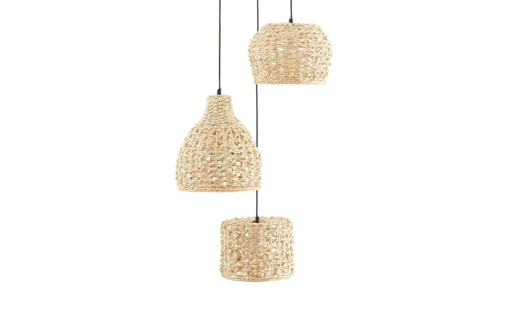 HOME STORY Rattan-Pendelleuchte, 3-flammig ¦ holzfarben Ø: 50 Lampen & Leuchten > Innenleuchten > Pendelleuchten - Höffner