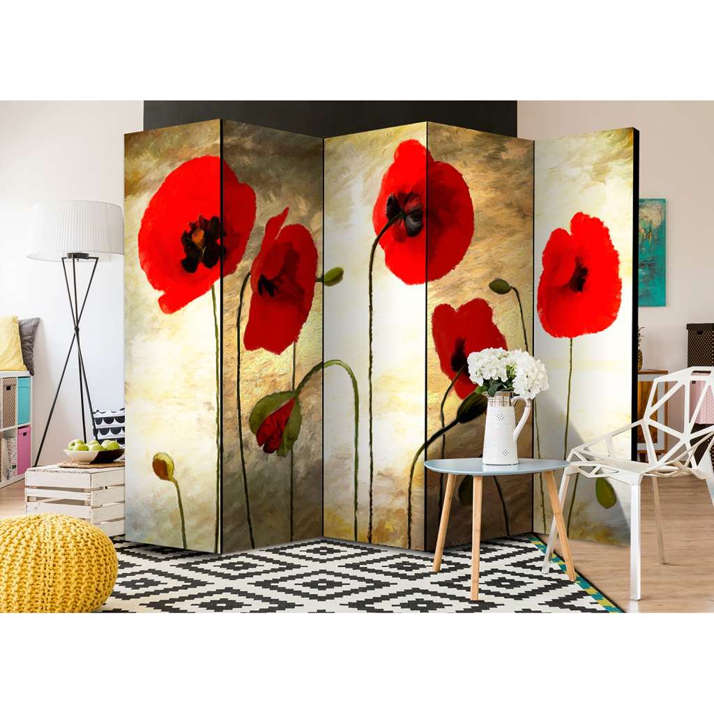 home24 Paravent Golden Field of Poppies