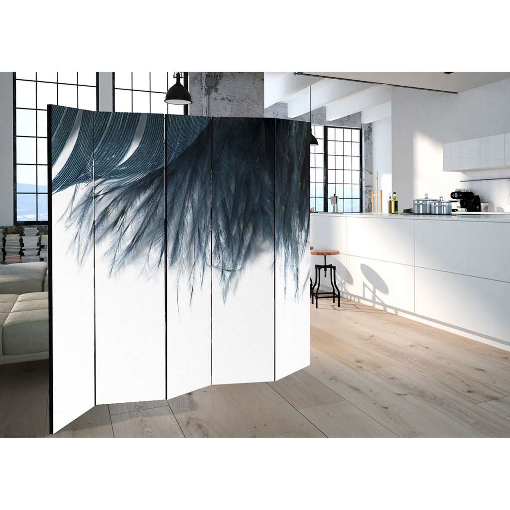 home24 Paravent Dark Blue Feather