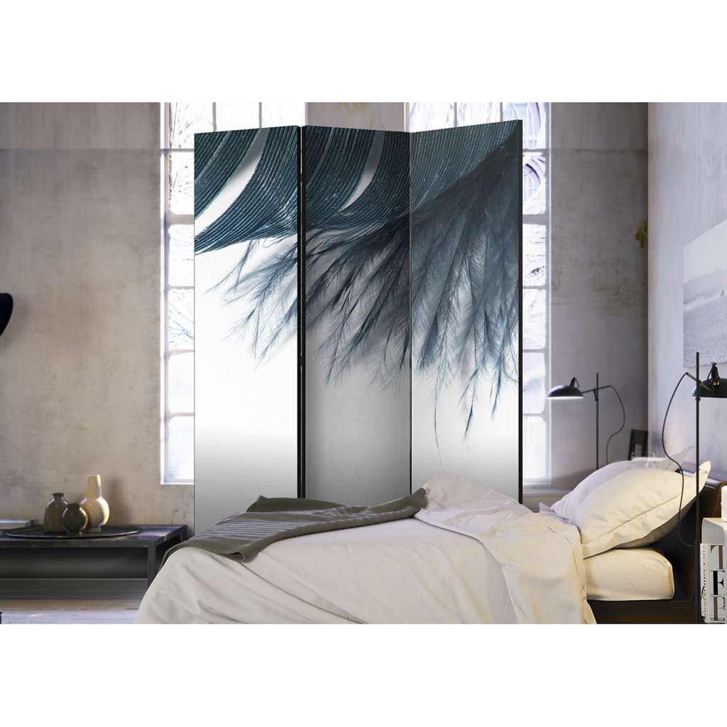 home24 Paravent Dark Blue Feather