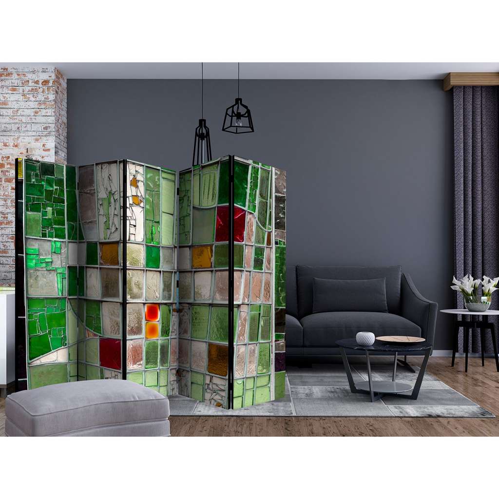 home24 Paravent Emerald Stained Glass