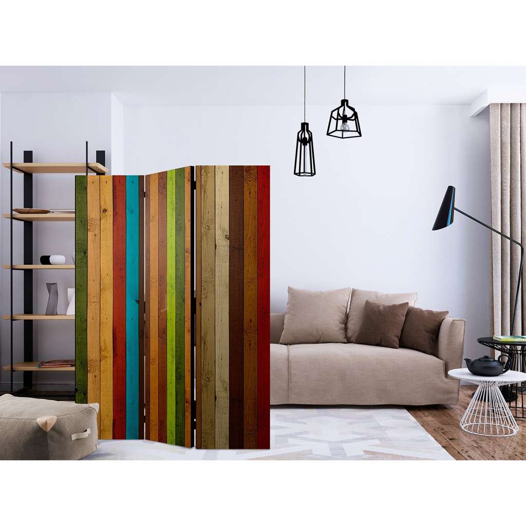 home24 Paravent Wooden Rainbow