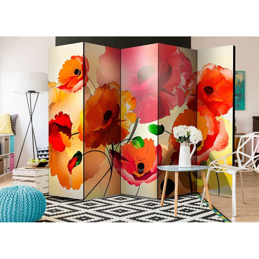 home24 Paravent Velvet Poppies