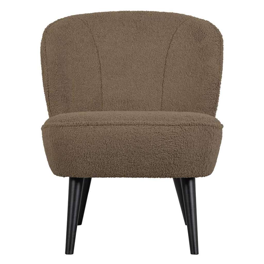 Loungesessel in Graubraun & Schwarz Webplüsch Bezug