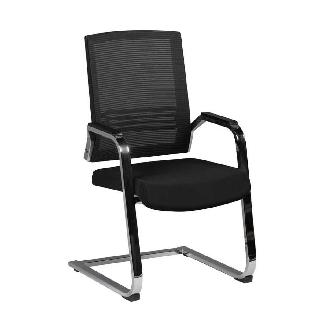 Freischwingerstuhl Büro in Schwarz Lendenwirbelstütze & Armlehnen