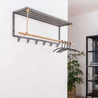 Design Wandgarderobe aus Bambus Stahl