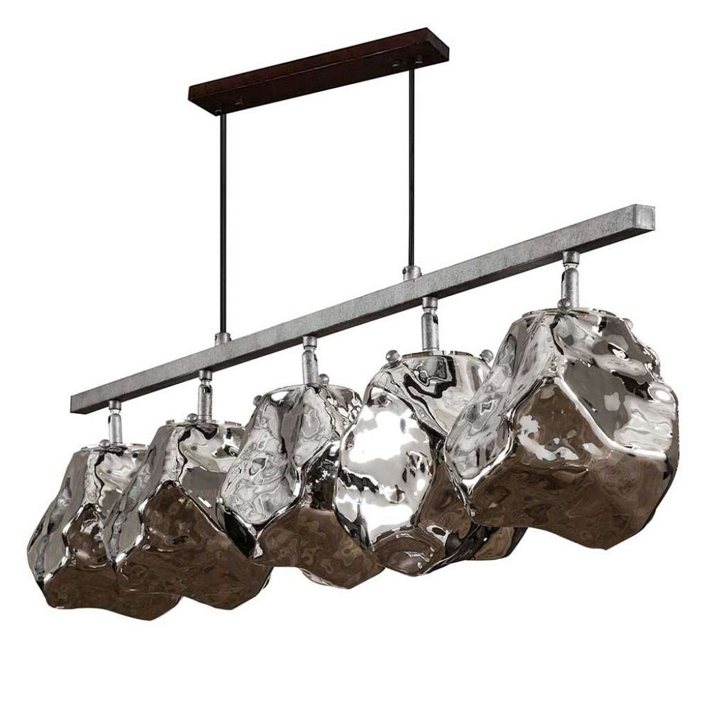 Außergewöhnliche Deckenleuchte in Chromfarben Glas & Metall