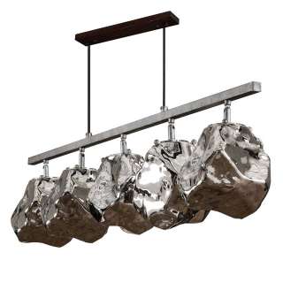 Außergewöhnliche Deckenleuchte in Chromfarben Glas & Metall