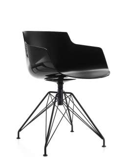 MDF Italia - Flow Slim Armlehndrehstuhl LEM - schwarz - indoor