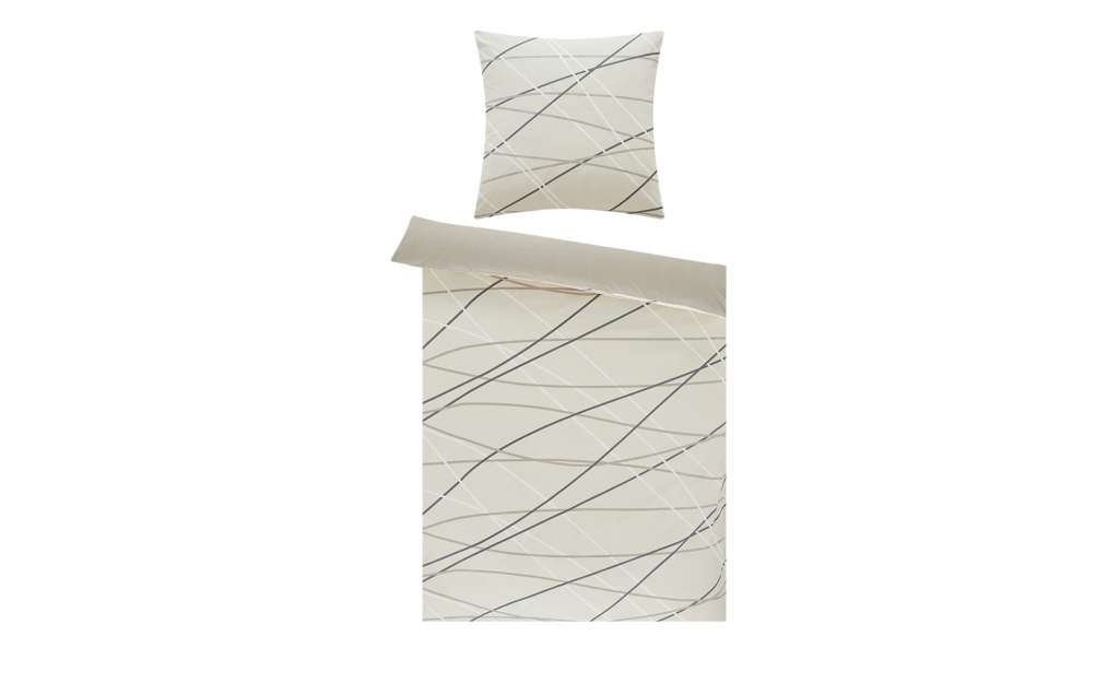 HOME STORY Renforcé-Wendebettwäsche  Kreuz & Quer ¦ beige ¦ reine Baumwolle Bettwaren > Bettwäsche-Sets > weitere Bettwäschesets - Höffner
