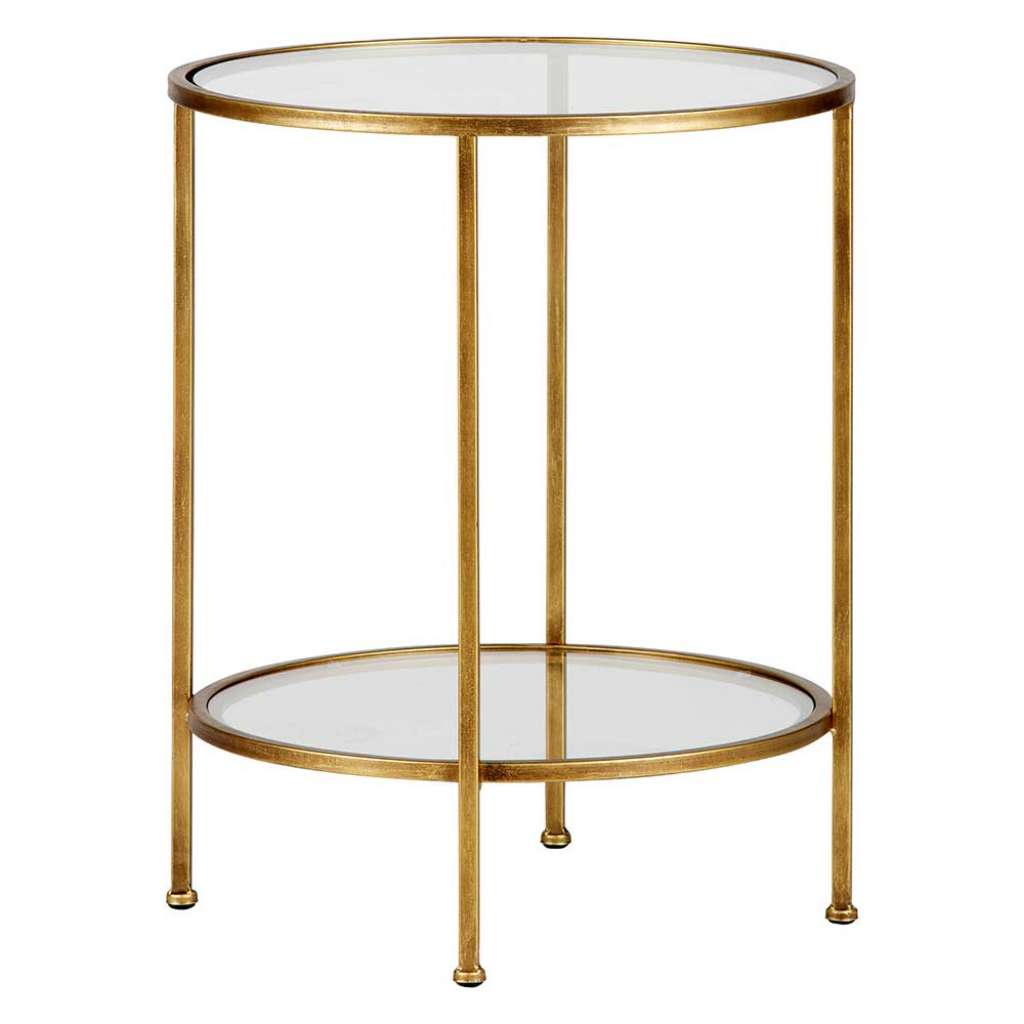 Runde Telefonkonsole aus Glas Metall