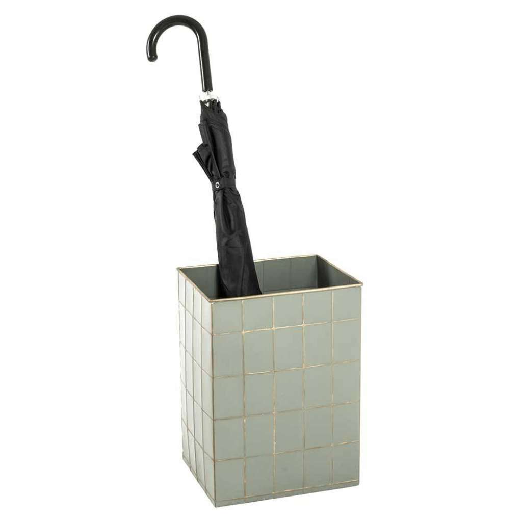 Schirmständer modern aus Metall Hellgrau & Gold