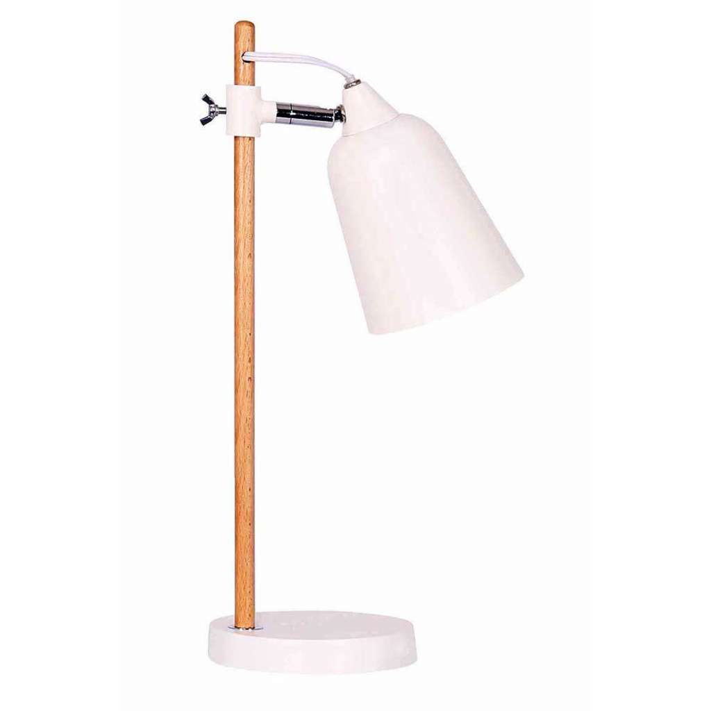 Tischlampe skandinavisch Höhe verstellbar Weiß & Holz