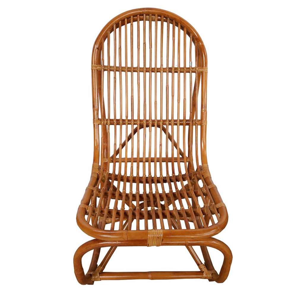 Rattan Schaukelsessel im Landhausstil hoher Lehne