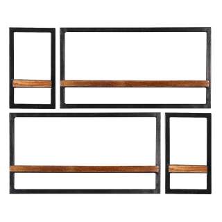 Industry Regal Set aus Mangobaum Massivholz Metall (vierteilig)