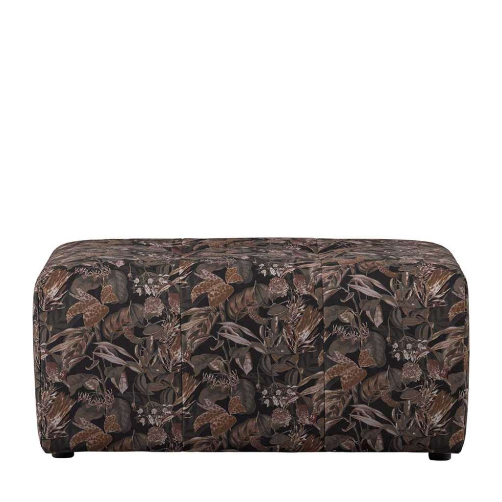 Bunter Samthocker Floral rechteckiger Form