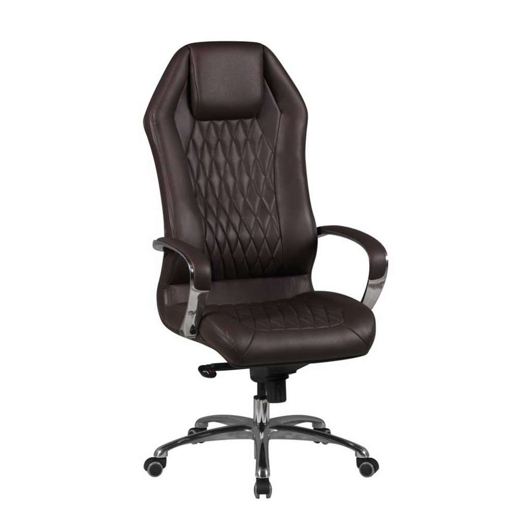 Chef Sessel Premium Qualität Dunkelbraun & Alu