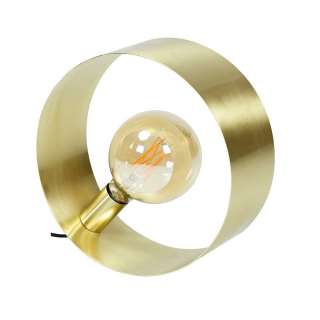Runde Tischleuchte aus Metall Goldfarben