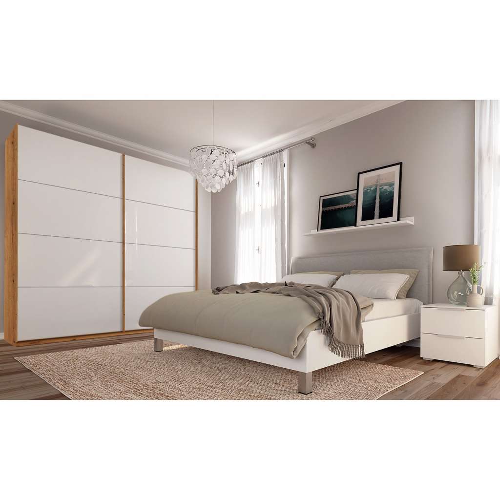 home24 Schwebetürenschrank SKØP pure gloss
