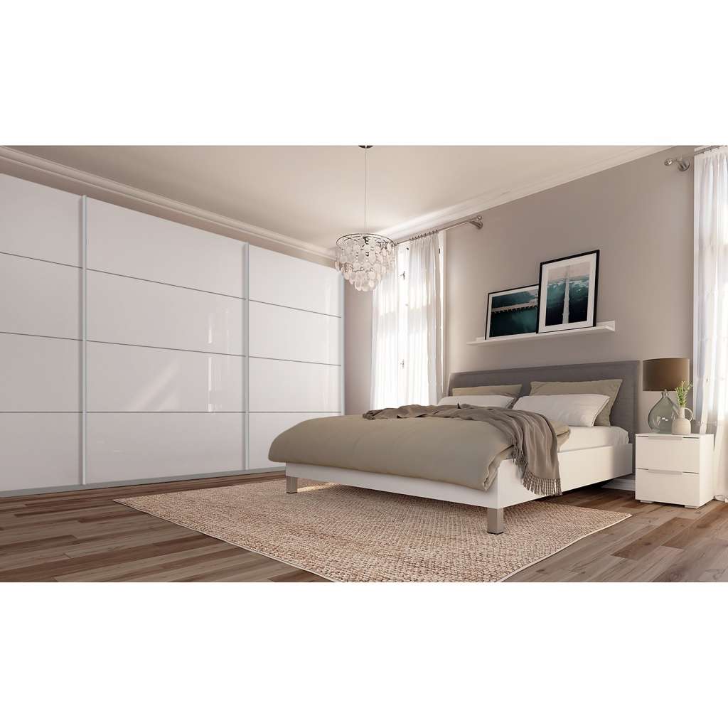 home24 Schwebetürenschrank SKØP pure gloss