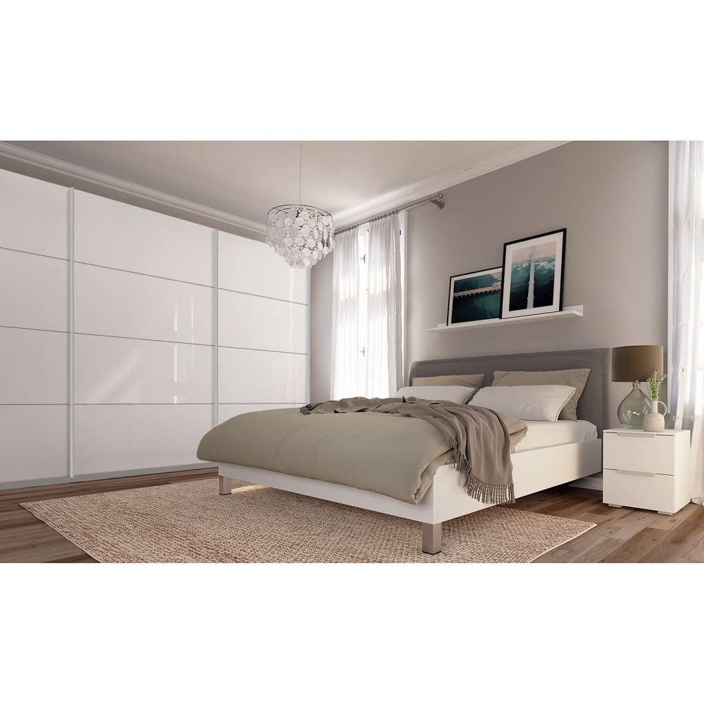 home24 Schwebetürenschrank SKØP pure gloss