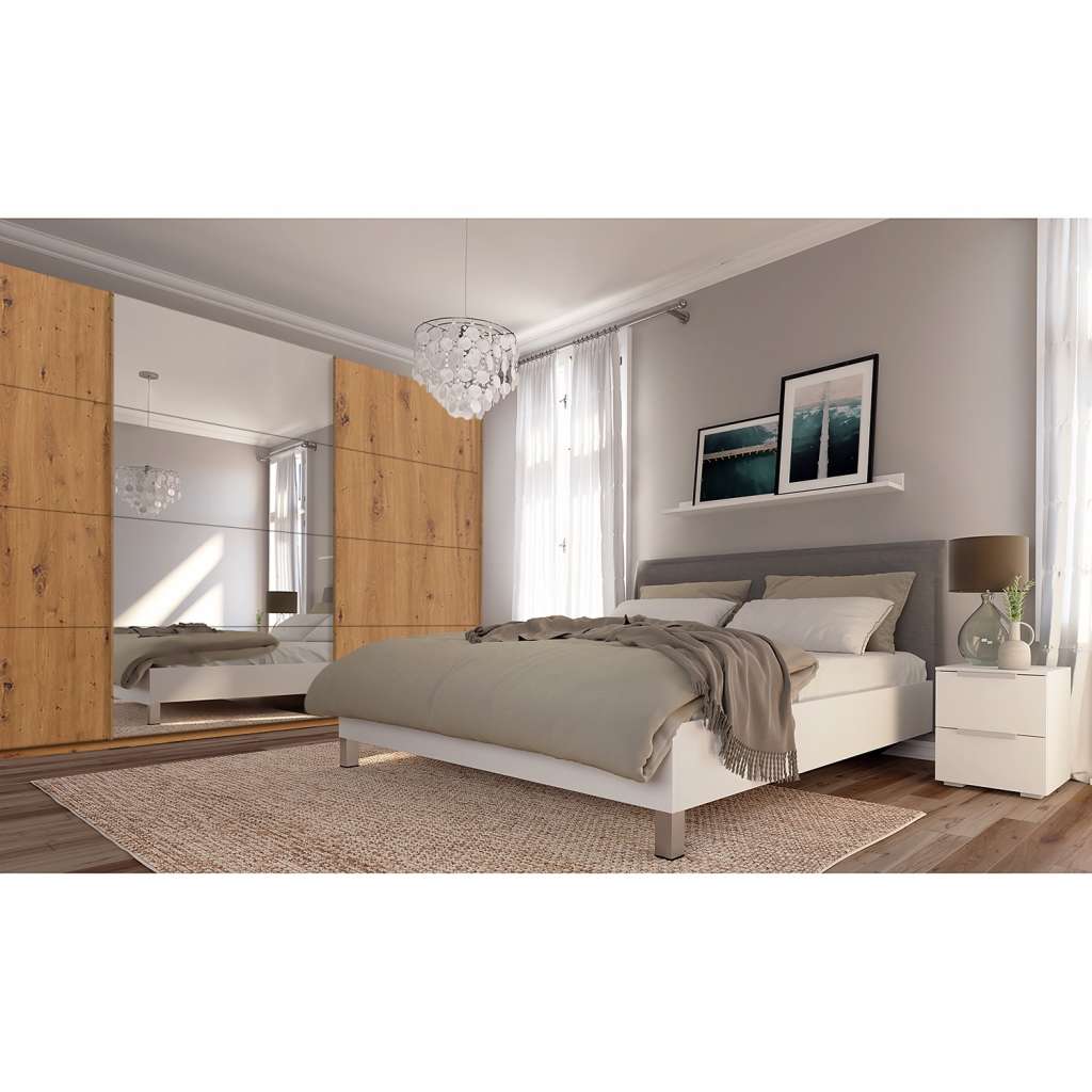 home24 Schwebetürenschrank SKØP pure reflect