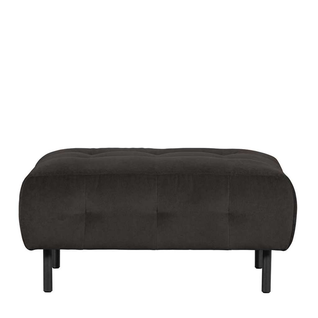 Samt Couchhocker in Graubraun Fußgestell aus Metall