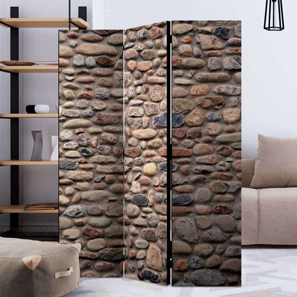 Spanische Wand im Landhausstil rustikale Stein Optik