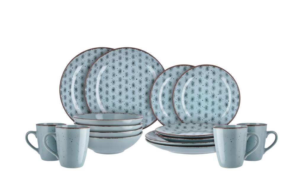 Peill+Putzler Kombiservice 16-tlg.  Cosenza ¦ türkis/petrol ¦ Steinzeug Geschirr > Geschirrsets > Kombiservice - Höffner