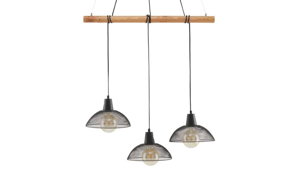 Pendelleuchte, 3-flammig, Holz/ Metall ¦ schwarz Lampen & Leuchten > Innenleuchten > Pendelleuchten - Höffner
