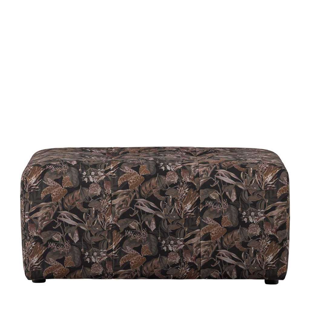 Bunter Samthocker Floral rechteckiger Form