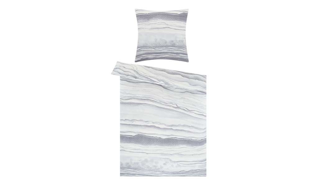 AURO Satin Bettwäsche  Marmor ¦ grau ¦ 100% Baumwolle Bettwaren > Bettwäsche-Sets > weitere Bettwäschesets - Höffner