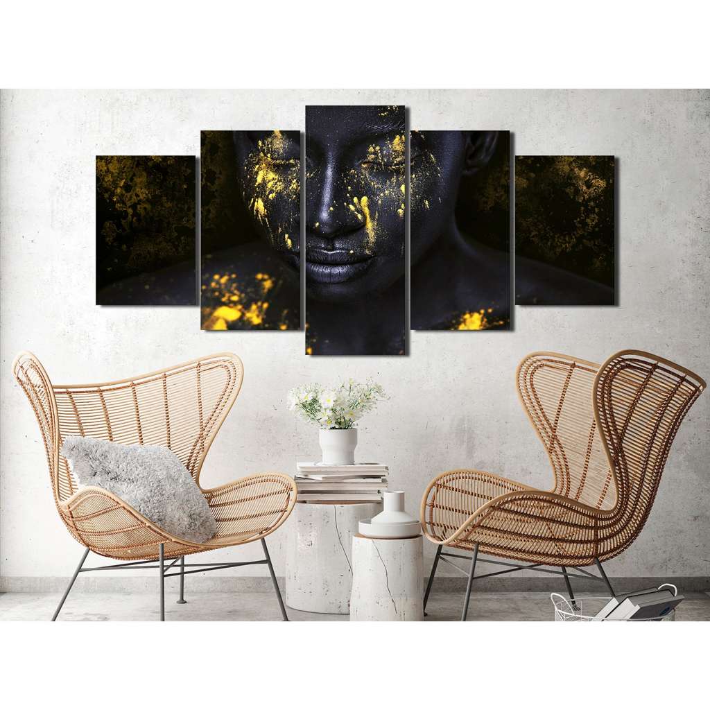 home24 Wandbild Bathed in Gold (5-teilig)