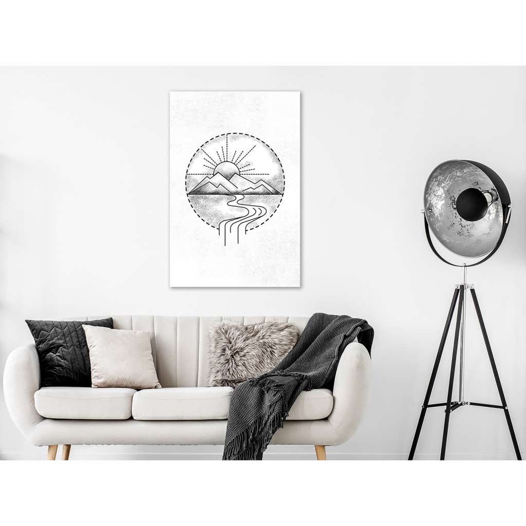 home24 Wandbild Mountain Drawing