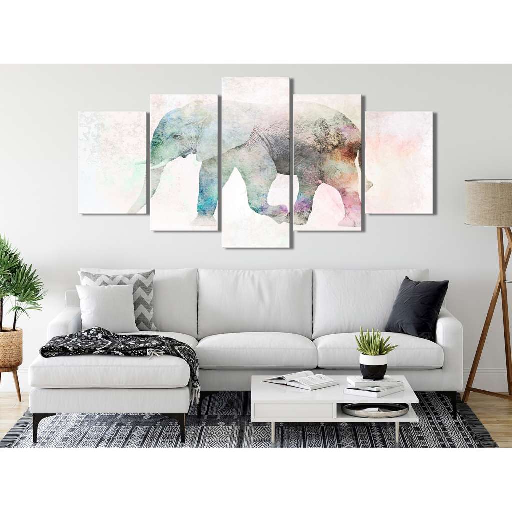 home24 Wandbild Painted Elephant (5-teilig)