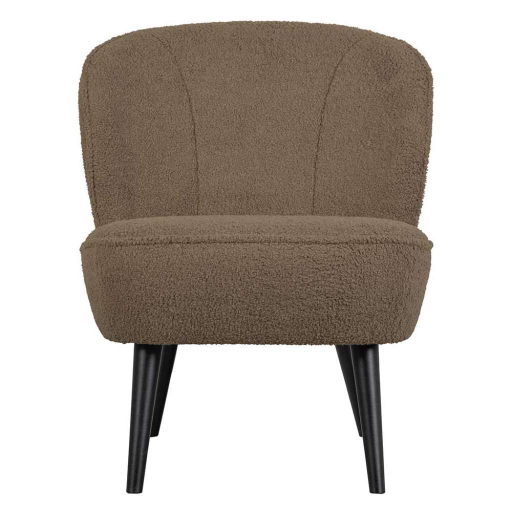 Loungesessel in Graubraun & Schwarz Webplüsch Bezug