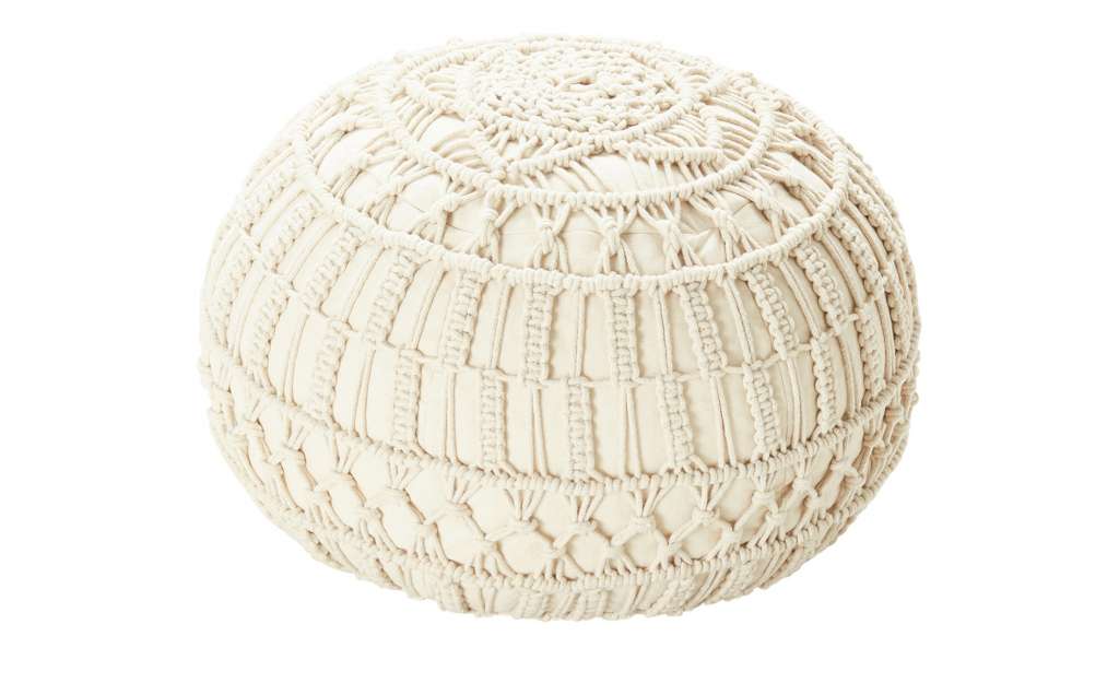 HOME STORY Pouf  Macrameoptik ¦ beige ¦ 100% Polystyrene Bälle im Baumwollbeutel Ø: 50 Heimtextilien > Kissen > Dekokissen - Höffner