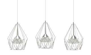 Wofi LED-Pendelleuchte 3-flammig, chrom, Kristalloptik ´Rondell´ ¦ silber Lampen & Leuchten > Innenleuchten > Deckenleuchten - Höffner