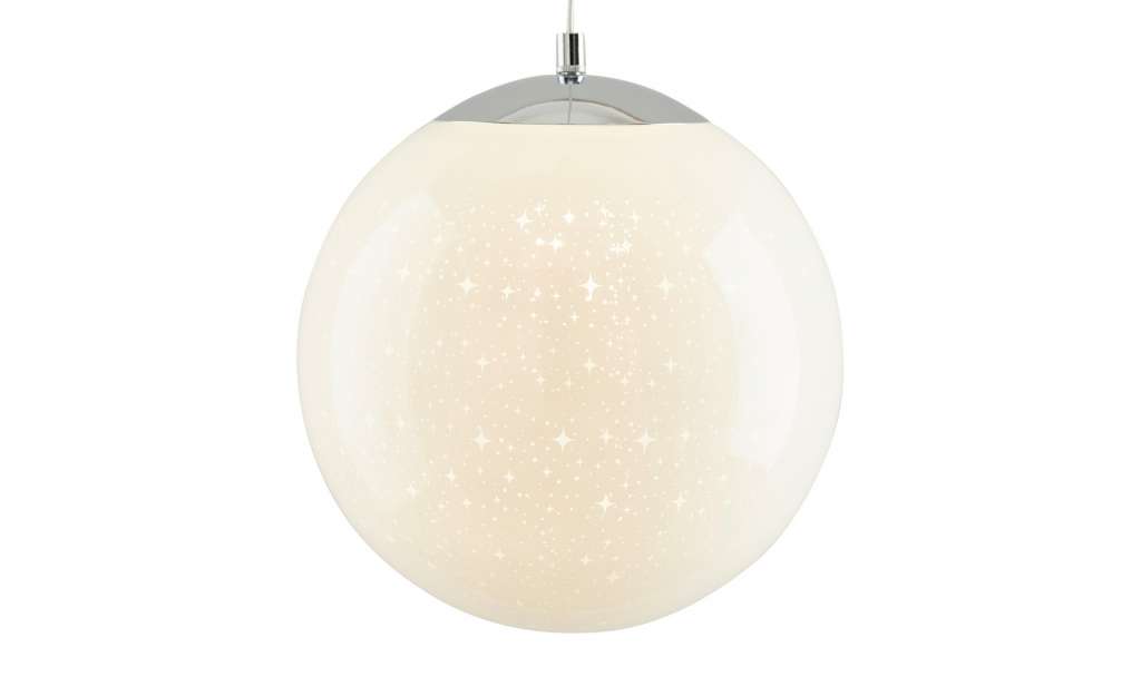 Wofi LED-Pendelleuchte, 1-flammig, Glas weiß mit Sterneneffekt ¦ weiß Lampen & Leuchten > Innenleuchten > Deckenleuchten - Höffner