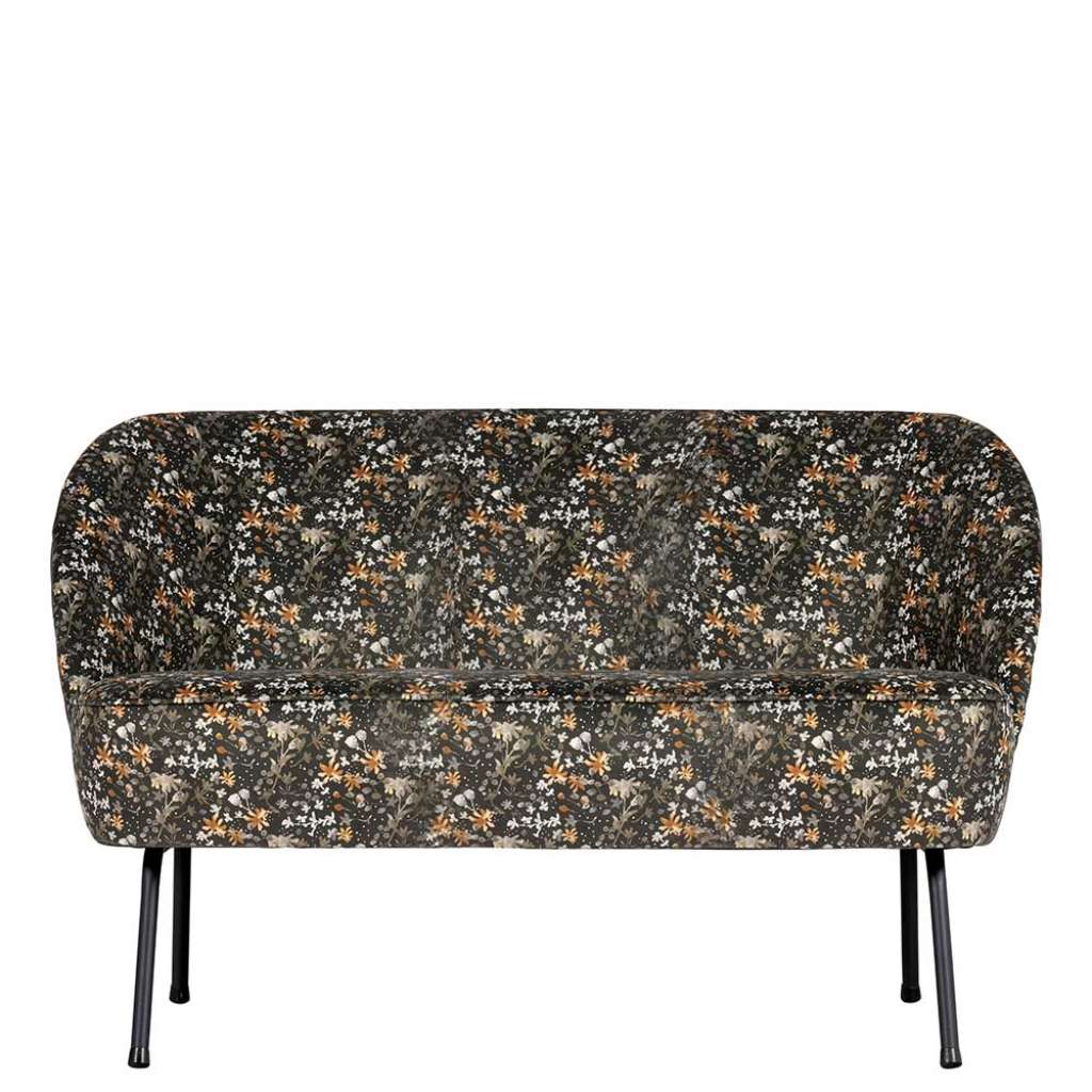 Kleines Retro Sofa mit Samtbezug Blumenmuster