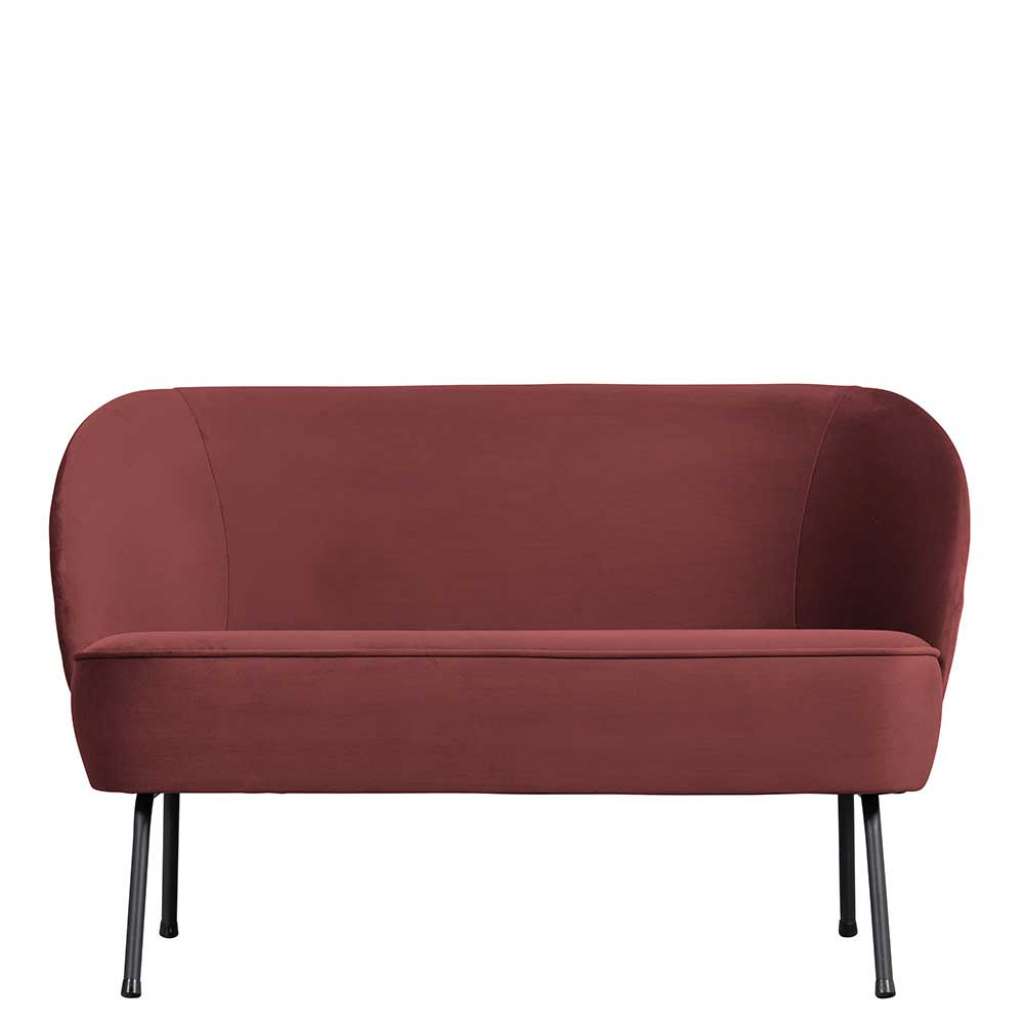 Retrosofa in Kastanienfarben & Schwarz Samtbezug