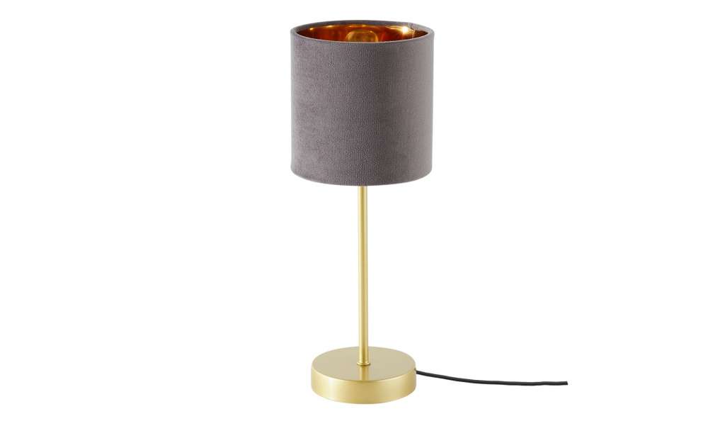 Fischer-Honsel Tischleuchte, 1-flammig, grau Samt Ø: 13 Lampen & Leuchten > Innenleuchten > Tischlampen - Höffner
