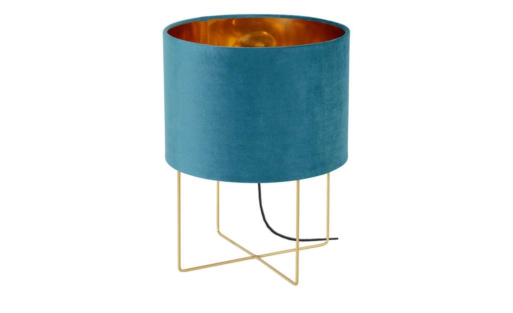 Fischer-Honsel Tischleuchte, 1-flammig, türkis Samt `klein´ Ø: 24 Lampen & Leuchten > Innenleuchten > Tischlampen - Höffner