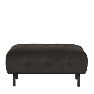 Samt Couchhocker in Graubraun Fußgestell aus Metall