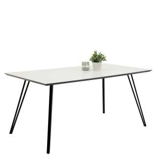 Esszimmer Tisch in Weiß und Schwarz Retrostil