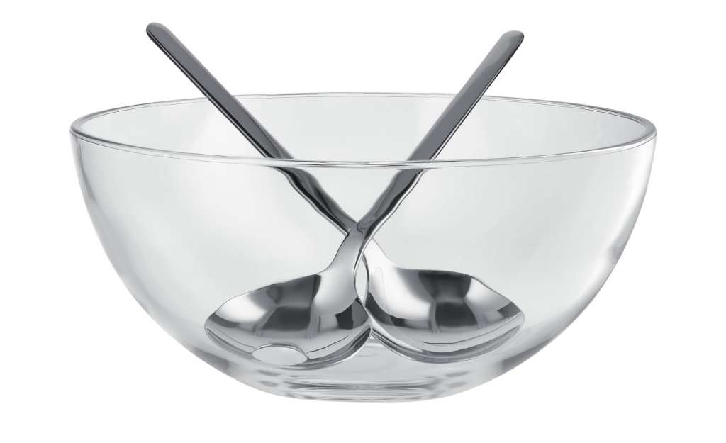 LEONARDO Salatschale mit Salatbesteck  Glasliebe. Per Sempre. ¦ transparent/klar ¦ Edelstahl, Glas Geschirr > Schalen - Höffner