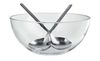 LEONARDO Salatschale mit Salatbesteck  Glasliebe. Per Sempre. ¦ transparent/klar ¦ Edelstahl, Glas Geschirr > Schalen - Höffner